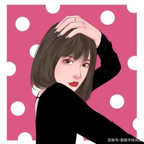 女生漫画头像按真人照片手绘而成给你漫画的五官优雅自然唯美头像