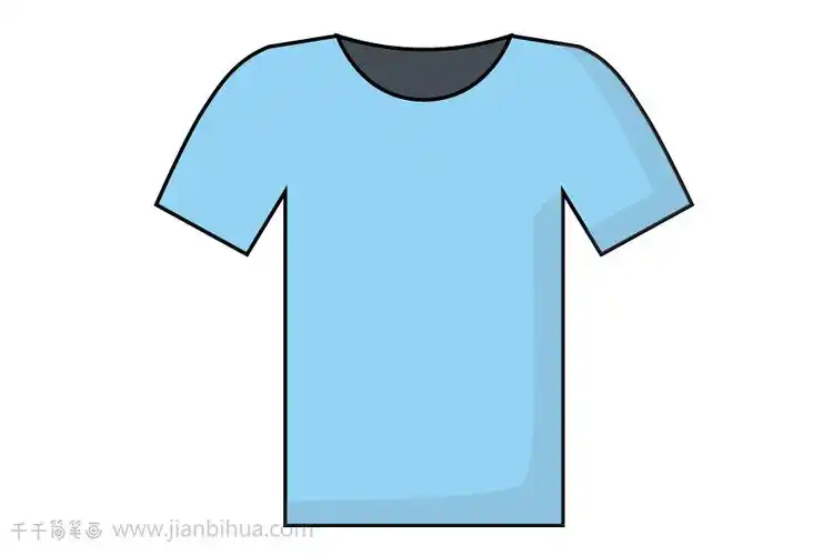 凉爽的半袖简笔画步骤图