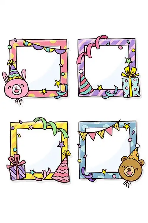 手绘卡通可爱装饰边框简约相框免扣元素立即下载矢量边框花纹中式装饰