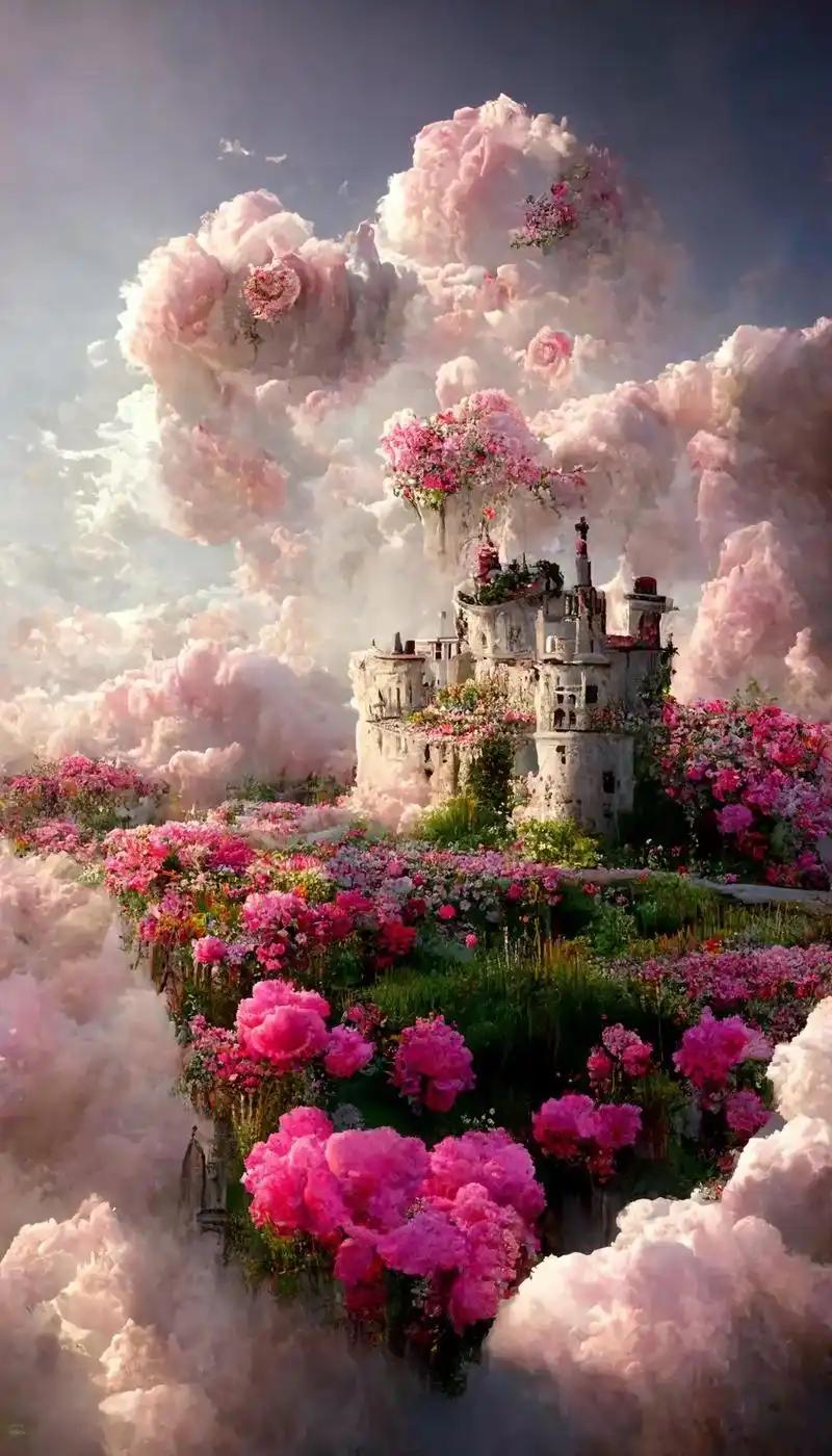 梦幻城堡 #唯美意境 #手机壁纸 #治愈系 #花海  特别 - 抖音