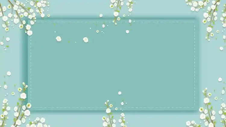 淡雅绿色小花ppt背景图片