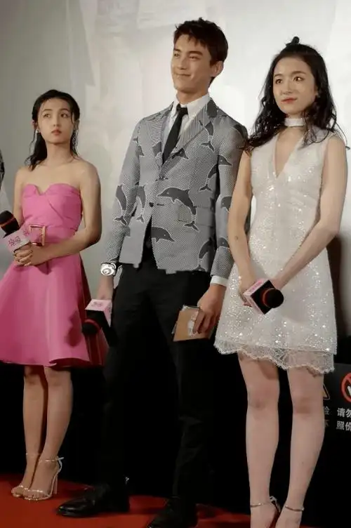 两人腿型差距一目了然,可以清楚的看到,李兰迪的腿跟张子枫的对比显得