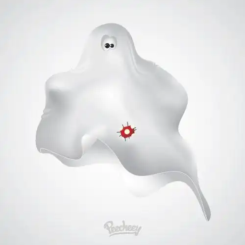 白色免扣幽灵矢量图