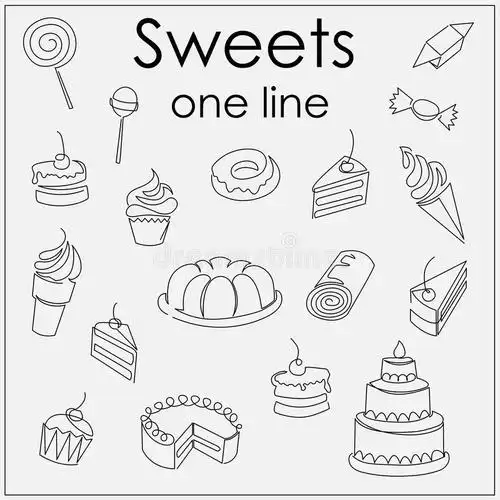 点心甜点简笔画 简笔画图片大全-蒲城教育文学网