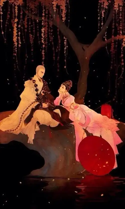 伊吹五月唯美古风手绘插画和尚彼岸花人物