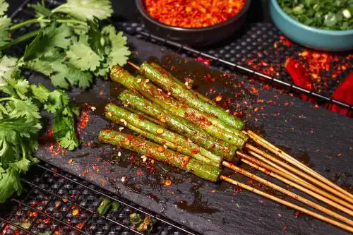 四季豆烤串 烧烤 烤串
