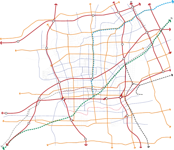 在松江李塔汇社区和松卫公路(本规划区东西两侧)分别设置出入口;高速