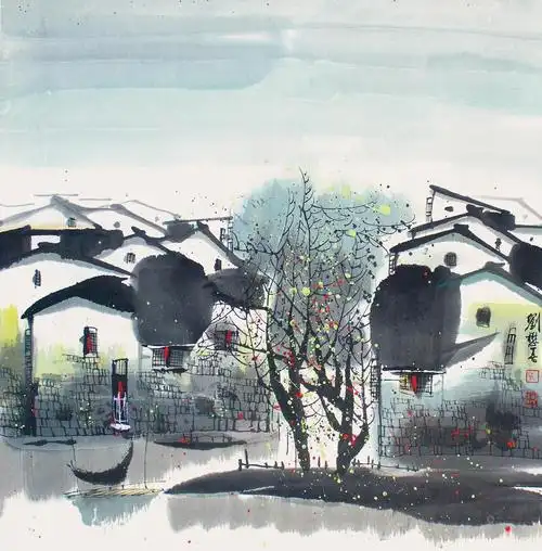 【江南水乡 立轴 纸本】拍卖品_图片_价格_鉴赏_绘画_雅昌艺术品拍卖