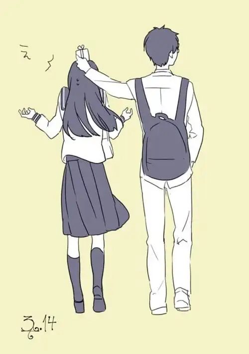 动漫二次元 可爱情侣