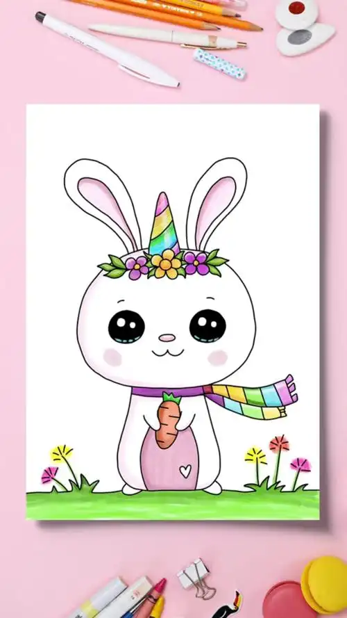 小朋友都喜欢的小兔子简笔画来啦#简笔画 #创意简笔画 #一学就会系列