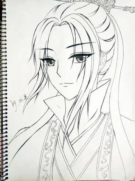 素描 线稿 7001313 竖版 竖屏动漫古装少女简笔画 第2名素描美女奇迹