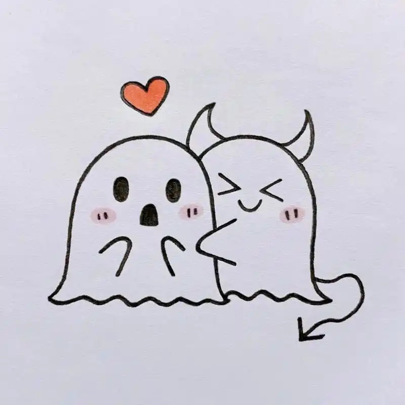 可爱鬼97简笔画教程