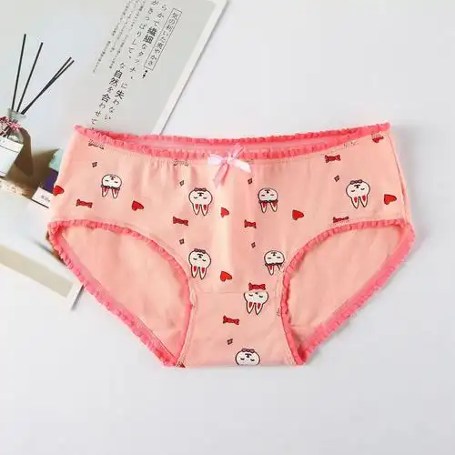 儿童女内裤棉三角裤可爱卡通虾粉色小兔清新萌萌学生女生内裤