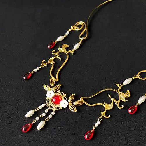 璎珞项圈明制汉服配饰古风项链流苏吊坠簪娘发饰