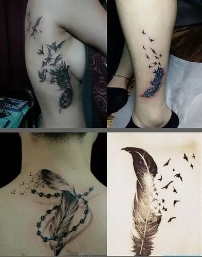 羽化燕纹身图案寓意着纯洁的心灵和美好的未来