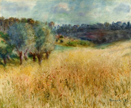 renoir法国印象派雷诺阿风景油画麦田 世界名画手工临摹油画手绘