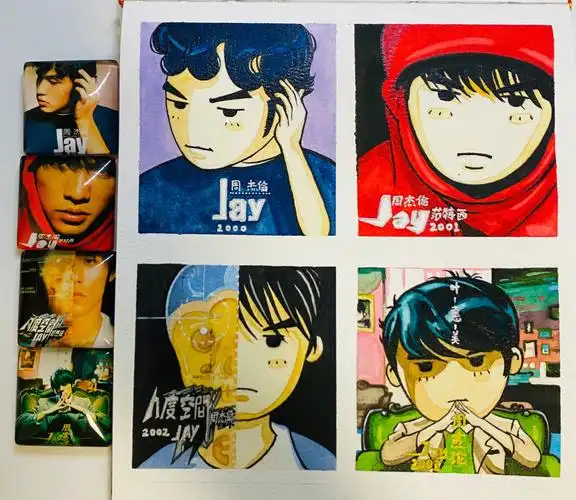 先发四张上好色的给大家瞅瞅2000年 #周杰伦2001年 #范特西2002年