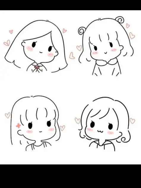 四闺蜜的简笔画