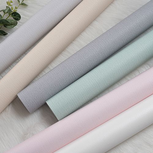 素色3d立体墙纸北欧风格亚麻2021新款卧室客厅壁纸现代简约 高档