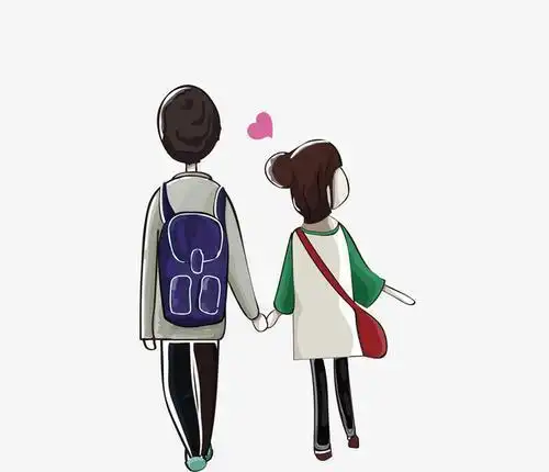 牵手背影简笔画