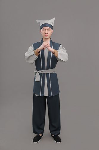 古代店小二服装古装农民平民百姓渔夫仆人汉服酒店服务员工作服