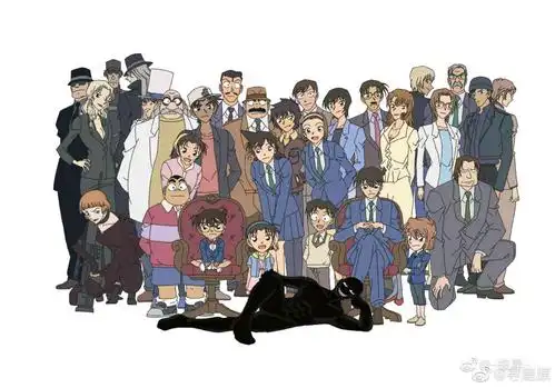 啊,这是我库存里最全的全家福了,小黑都上-名侦探柯南.conan - 弹琴吧