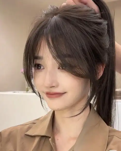 修颜空气八字刘海