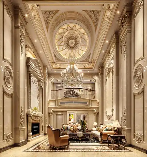 海逸豪庭御峰600平方米欧式风格别墅户型客厅装修效果图