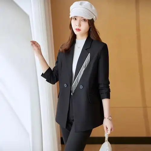 职业装二件套韩版时尚气质名媛女神范休闲ol面试上班小西装套装女