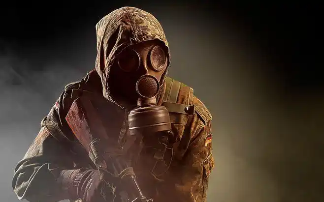 一个男人,一个战士,一个防毒面具,德国