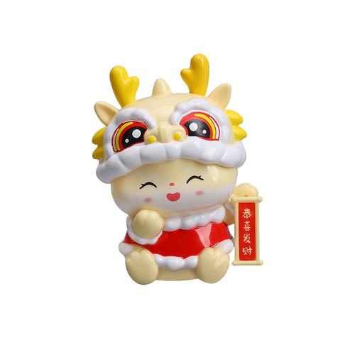 2024龙年吉祥物电动声光发声玩具国潮可爱萌趣小龙宝摆件萌龙公仔