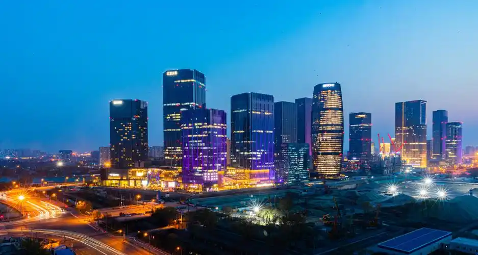 三环里新城看丽泽丽泽金融商务区夜色景观亮起来