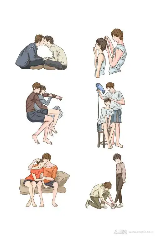 男男情侣元素合集模板下载-编号462049-众图网