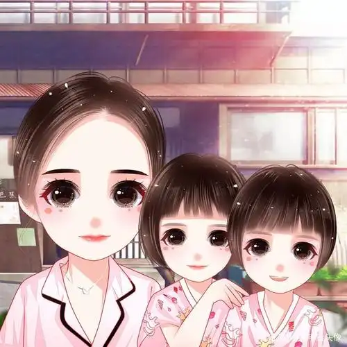 四月头像设计,一家三口,四口微信头像,漫画头像大盘点