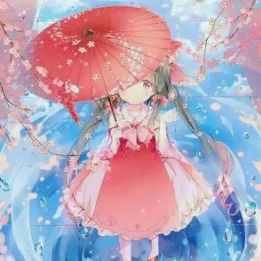 动漫女孩头像梦幻樱花 高清好看有樱花动漫女孩头像