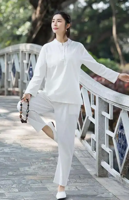 斯灵顿中式唐装复古茶服禅意女装棉麻禅修服打坐居士服晨练瑜伽服太极