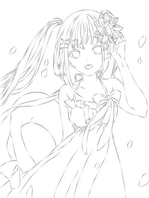 二次元手绘线稿 有喜欢手绘的吗