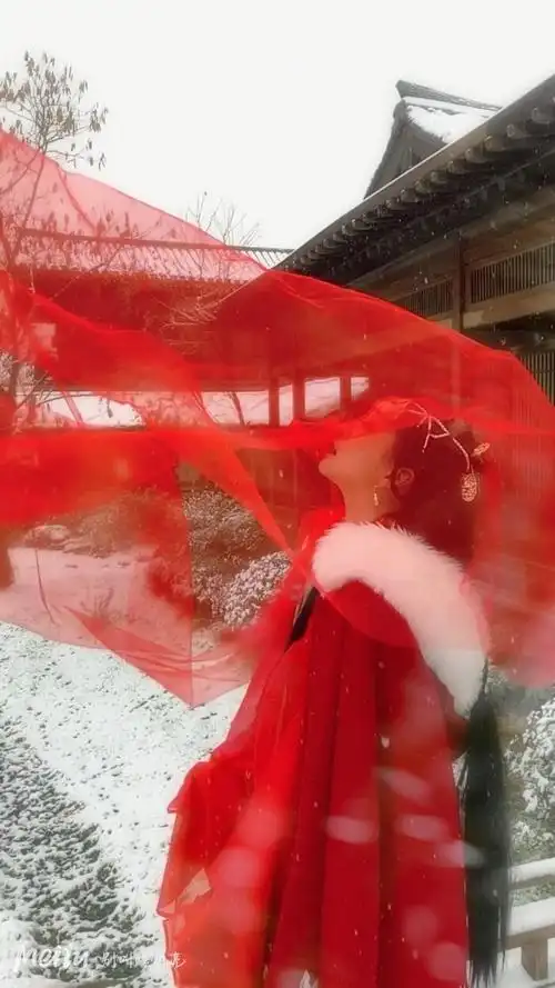 古风 红衣 白绒雪景 - 堆糖,美图壁纸兴趣社区