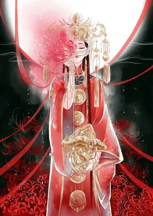 凄美图片别样凄美的彼岸花主题人物插画