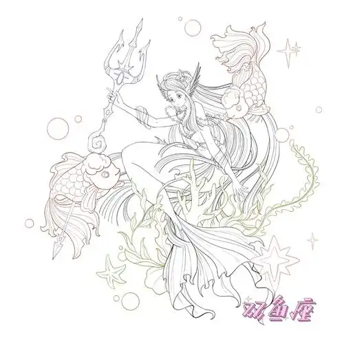 一些十二星座插画线稿合集下