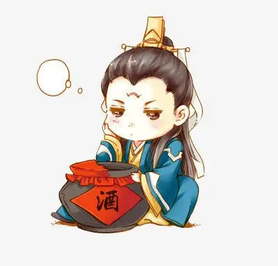 卡通喝酒男子