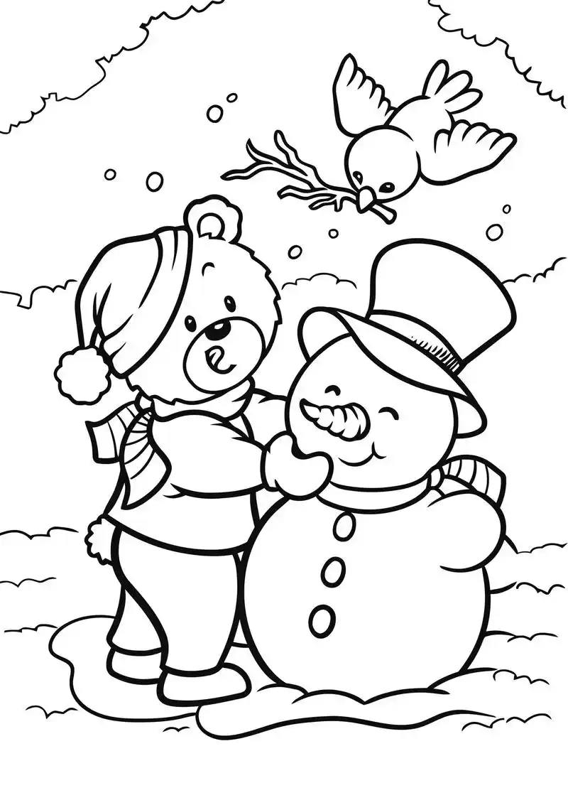 圣诞主题来一组.高清涂色线稿来啦,有圣诞老人可爱的鹿可爱的雪 - 抖