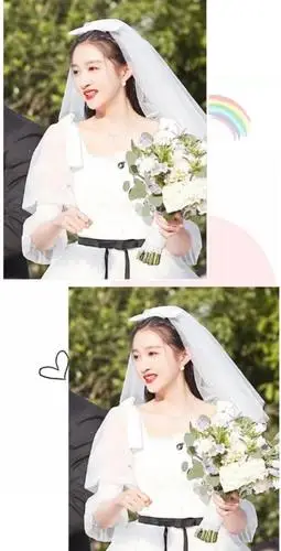 关晓彤穿婚纱照真迷人,前短后长设计感十足,大长腿超抢镜