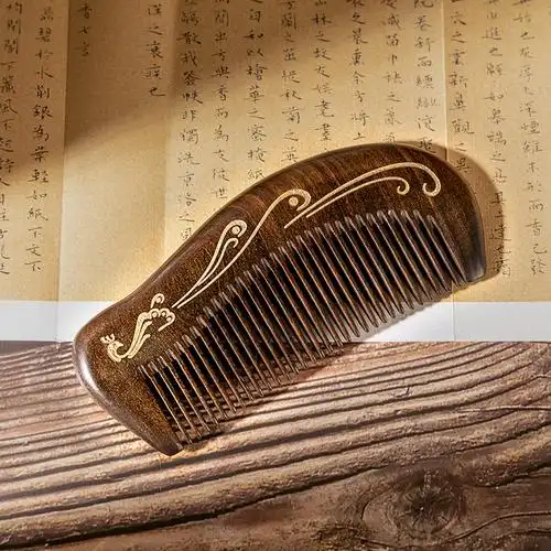 常州梳篦邢粮木艺贵宝雕刻梳子整料拼接特产礼物梳篦