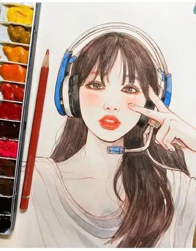 优雅气质的女生人物插画设计