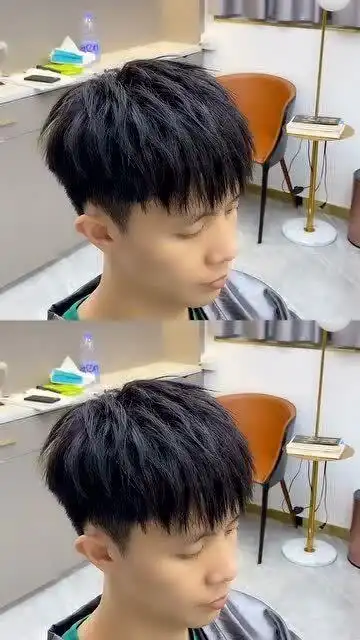 男士发型02渣男镂空碎盖02烟花摩根烫