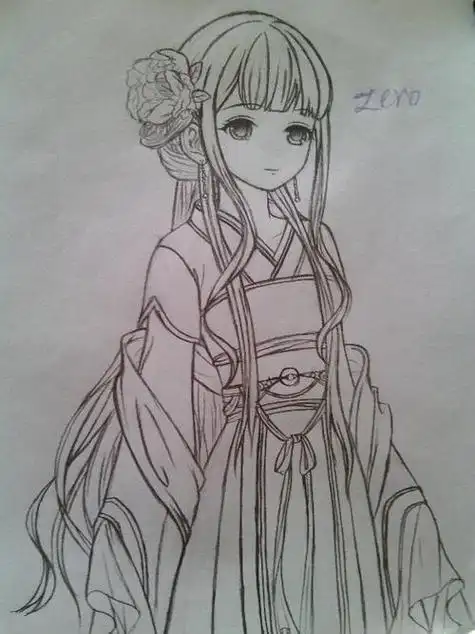 画手的简笔画步骤图解教程古装素描简笔画美女头像图片古风人物简笔画