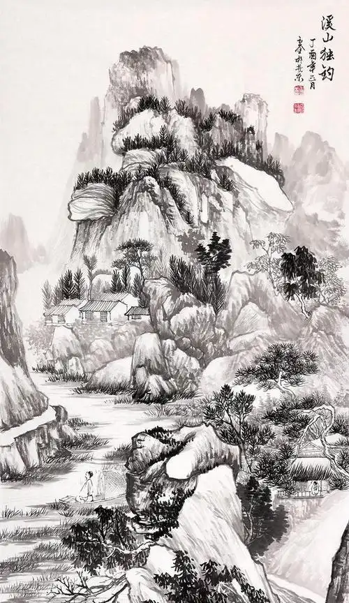 黑白交错的水墨山水画画家王立全完美而演绎悠悠素雅
