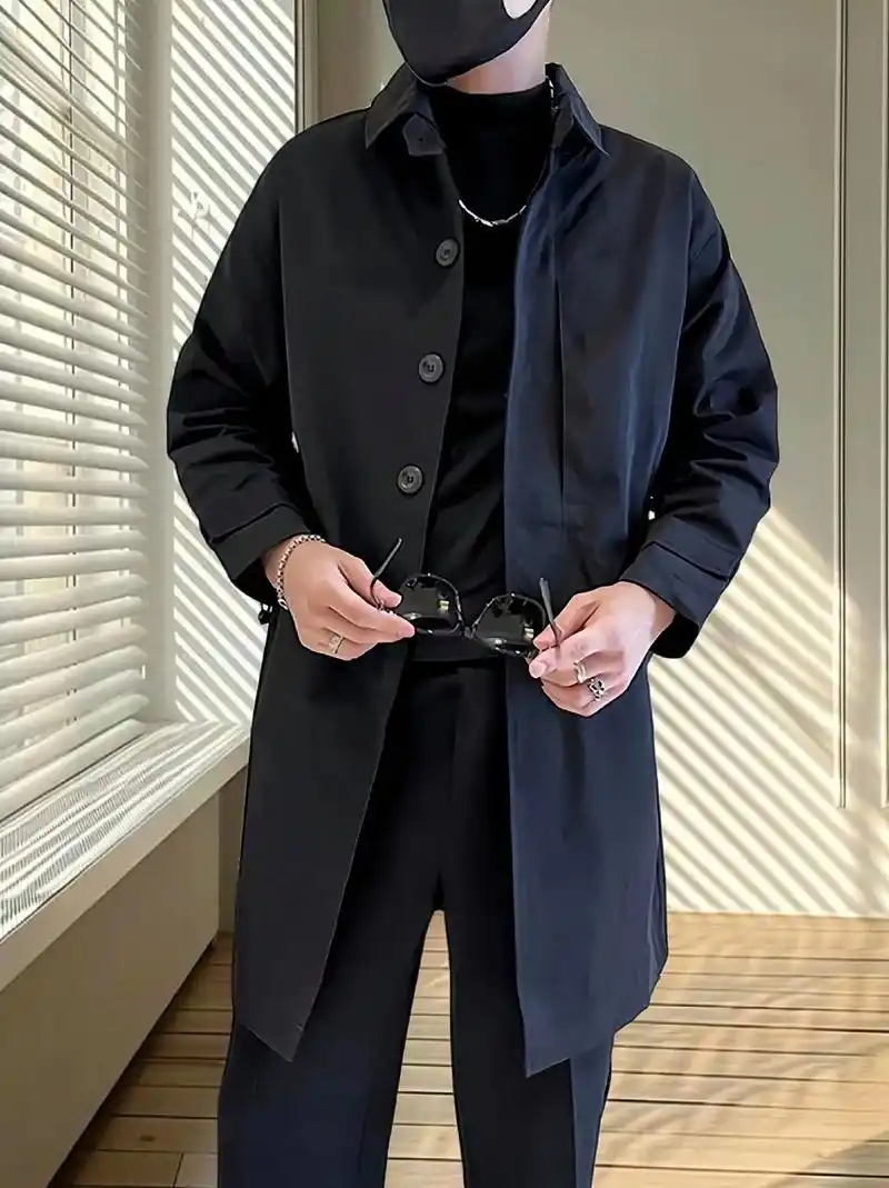 我的网红中长款男士风衣啦!2024新款爆款,潮牌网红款式,细 - 抖音