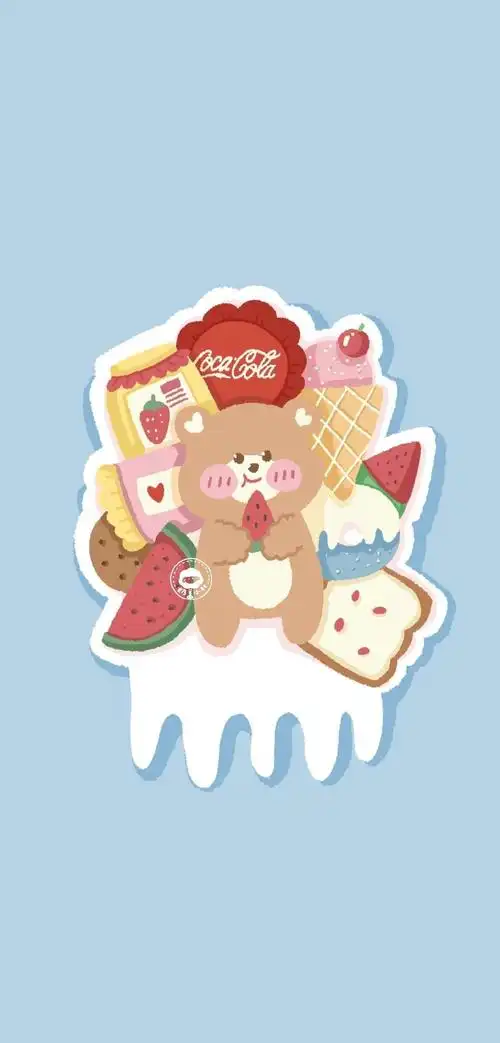 宋知意ins简约可爱卡通小熊壁纸